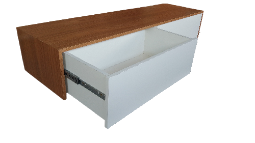 aparador suspenso com duas gavetas freijó/branco130x40x20